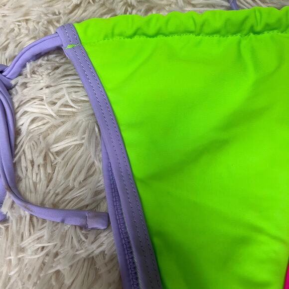 Shein women's tri-color triangle top +matching side-tie cheeky bottom bikini set - Picture 6 of 12